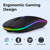 Wireless RGB Silent Mouse Bluetooth 5.0 + 2.4G